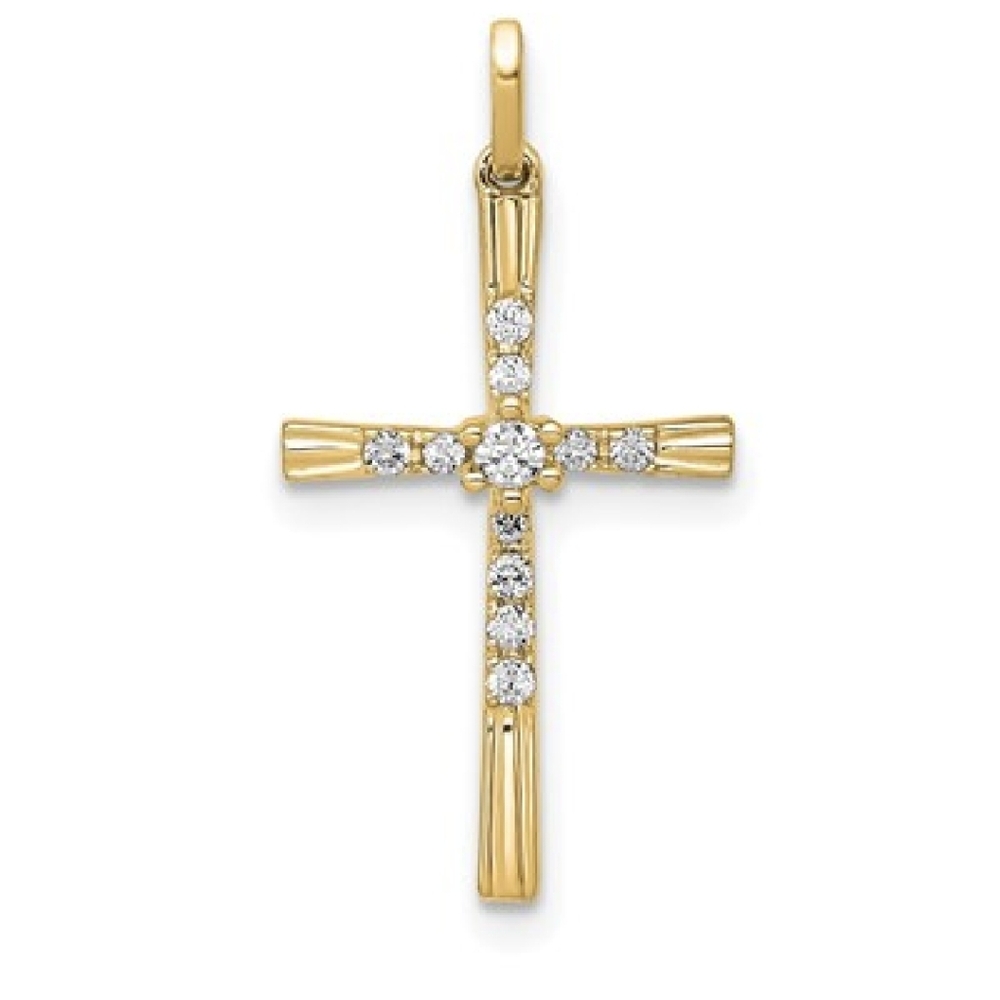 Elegant 14k Gold and Silver Cross Pendant